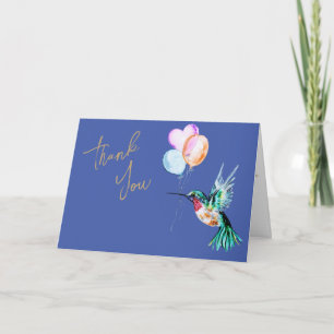 Wasserfarbe Hummingbird und Balloons Vielen Dank Karte