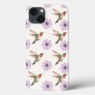 Wasserfarbe Hummingbird und Lila Daisy-Muster Case-Mate iPhone Hülle