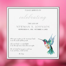 Wasserfarbe Hummingvogel Feier des Lebens Einladung