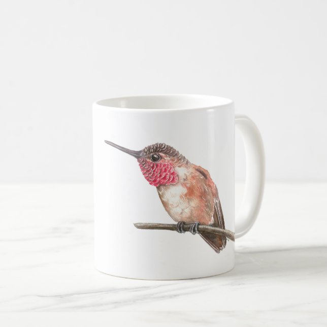 Wasserfarbe Hummingvogel Kaffeetasse (VorderseiteRechts)