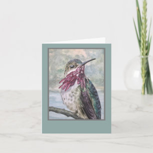 Wasserfarbe Hummingvogel Mitteilungskarten. Origin