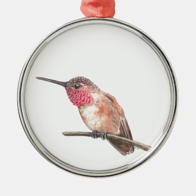 Wasserfarbe Hummingvogel Ornament Aus Metall (Vorne)