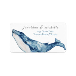Wasserfarbe Humpback Whale Nautical Beach Adresse Adressaufkleber