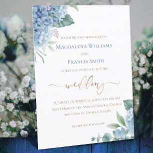 Wasserfarbe Hydrangea Einladung zur Hochzeit