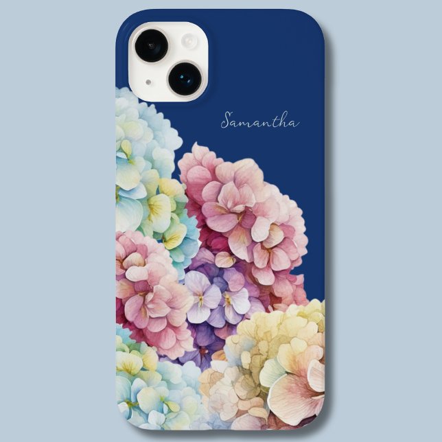 Wasserfarbe Hydrangea Personalisiert Blue Case-Mate iPhone Hülle (Von Creator hochgeladen)