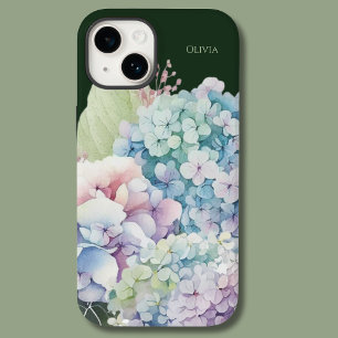 Wasserfarbe Hydrangea Personalisiert grün Case-Mate iPhone 14 Hülle