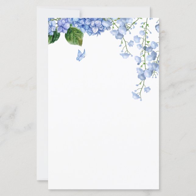 Wasserfarbe Hydrangea Stationery (Vorderseite)