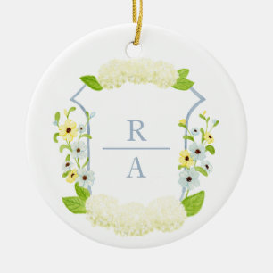 Wasserfarbe Hydrangea Wappen Flaschenaufkleber Keramik Ornament