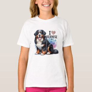 Wasserfarbe I Liebe Mein Berner Hund T-Shirt