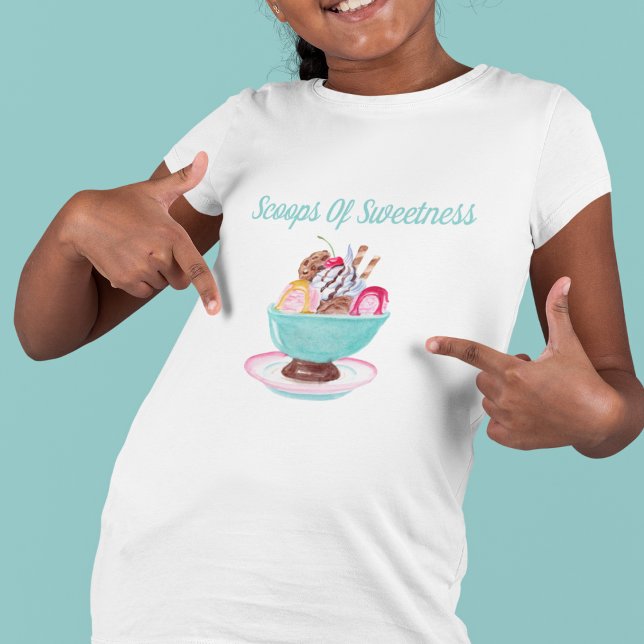 Wasserfarbe Ice Cream Sunda Kinder T-Shirt (Von Creator hochgeladen)