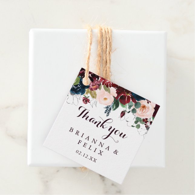 Wasserfarbe Illustriert Fall Blumenzehen Geschenkanhänger (Beispiel)