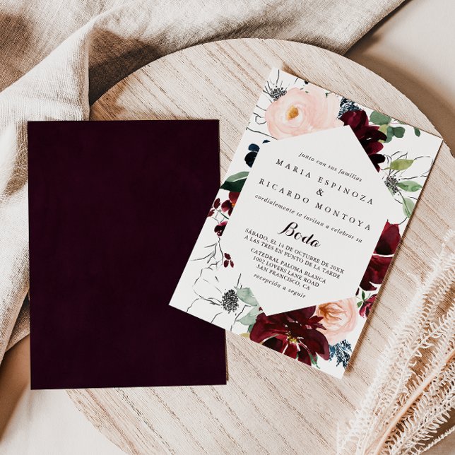 Wasserfarbe Illustriert Fall Spanische Hochzeit Einladung (Von Creator hochgeladen)