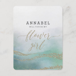 Wasserfarbe im Ozean wirst du mein Blumenmädchen s Einladung
