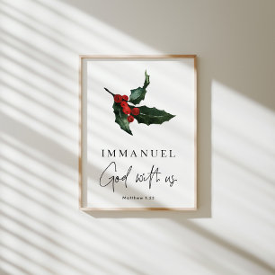 Wasserfarbe Immanuel Gott mit uns Poster