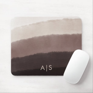 Wasserfarbe Initial Walnussbraun Ombre Mousepad