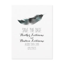 Wasserfarbe Inspiriert Feder Save the Date - Schwa