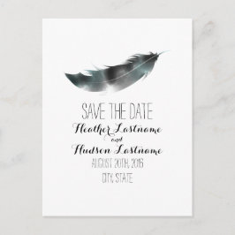 Wasserfarbe Inspiriert Feder Save the Date - Schwa Ankündigungspostkarte