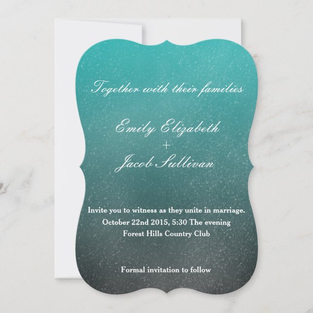 Wasserfarbe Inspiriert Hochzeit - Aquamarin Save The Date (Vorderseite)