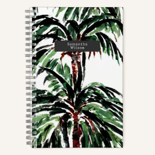 Wasserfarbe Inspiriert Palmen Notizbuch