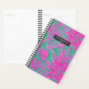 Wasserfarbe Inspiriert Rosa Aqua Damask Planer