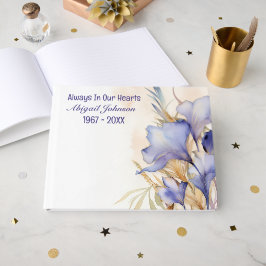 Wasserfarbe Iris Bouquet für Gedächtnisdienst Gästebuch