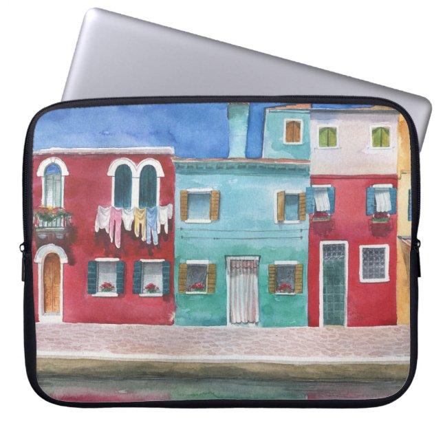 Wasserfarbe Italien: Handzeichen Laptopschutzhülle (Vorderseite)