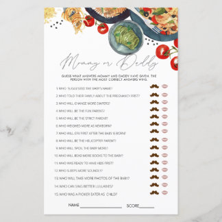 Wasserfarbe Italienische Baby Dusche Game Guess We