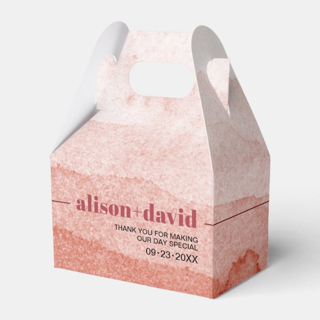 Wasserfarbe Japandi Danke Hochzeit Geschenkschachtel (Vorderseite)