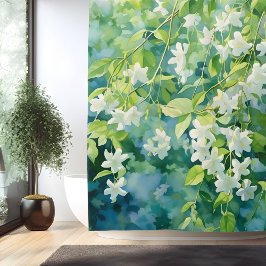 Wasserfarbe Jasmine Blossom Drift Duschvorhang