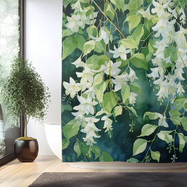 Wasserfarbe Jasmine Blossom Drift Duschvorhang