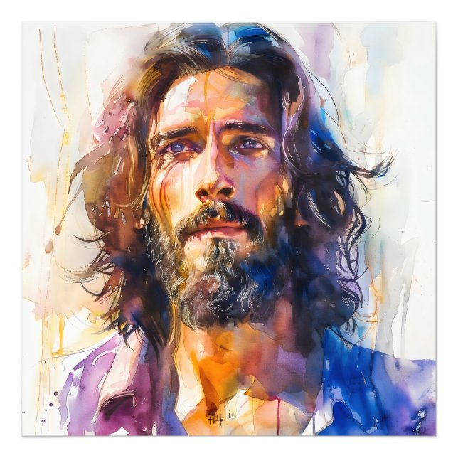 Wasserfarbe Jesus Christus Fotodruck (Vorne)