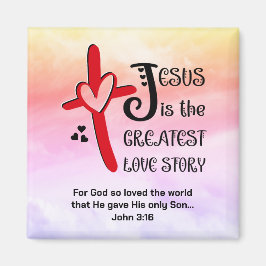 Wasserfarbe JESUS DIE BESTE LIEBE GESCHICHTE Chris Magnet