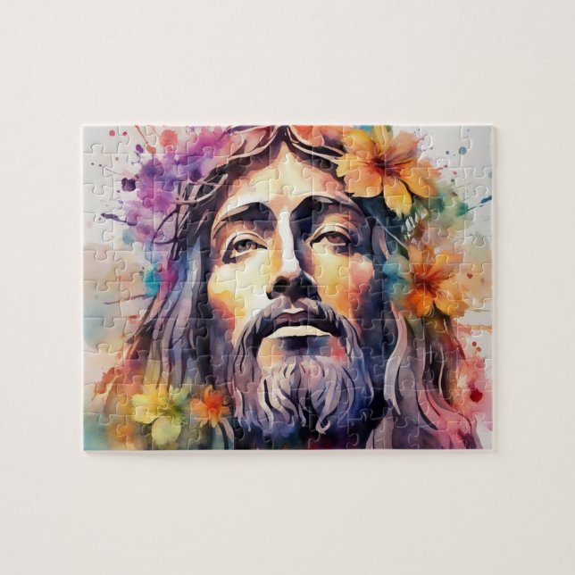 Wasserfarbe Jesus Puzzle (Horizontal)