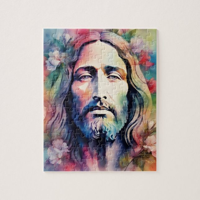 Wasserfarbe Jesus Puzzle (Vertikal)
