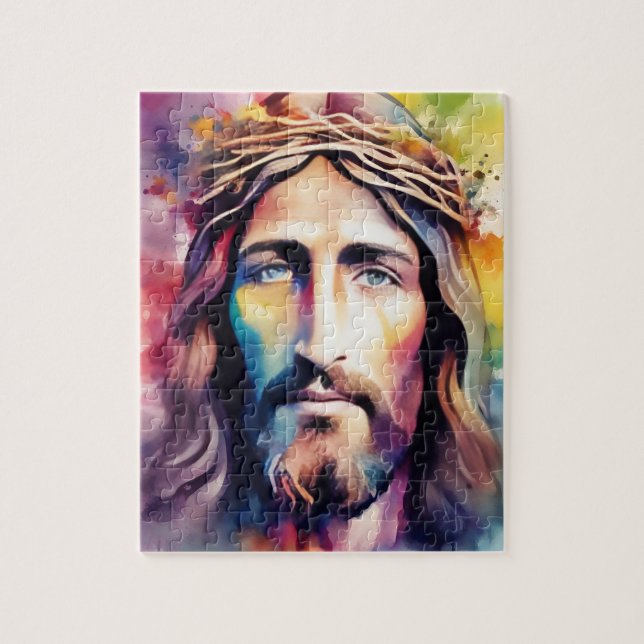 Wasserfarbe Jesus Puzzle (Vertikal)