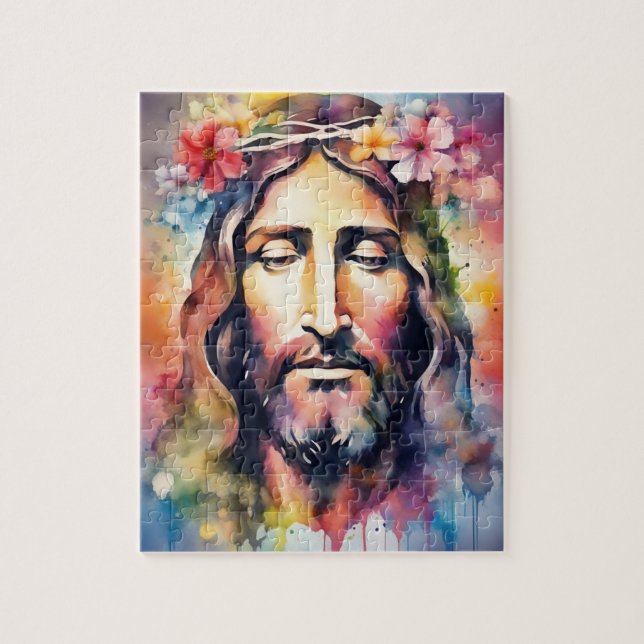 Wasserfarbe Jesus Puzzle (Vertikal)