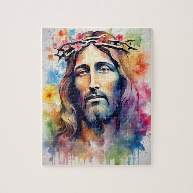Wasserfarbe Jesus Puzzle (Vertikal)