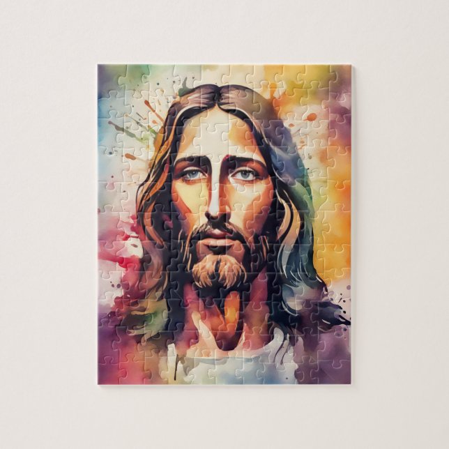 Wasserfarbe Jesus Puzzle (Vertikal)