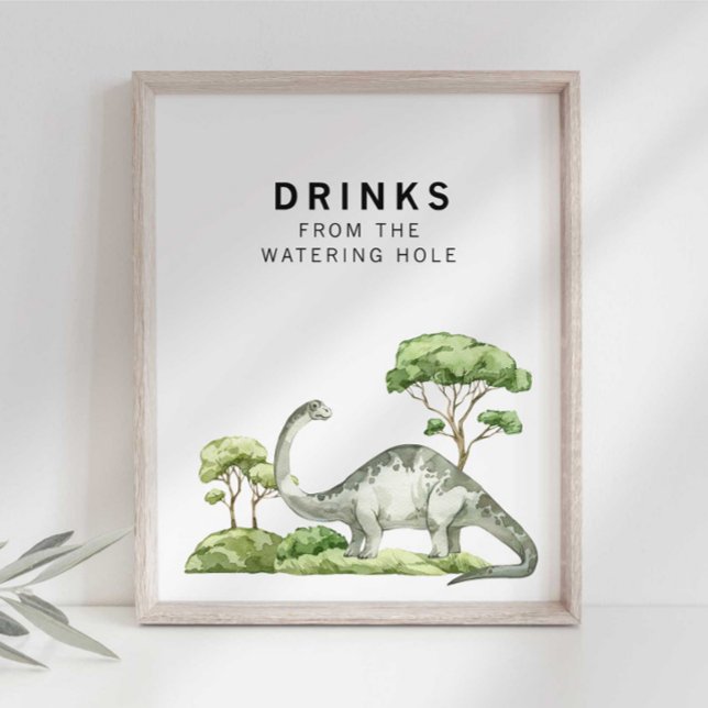 Wasserfarbe Jurassic Dinosaurier Trinkzeichen Poster (Von Creator hochgeladen)