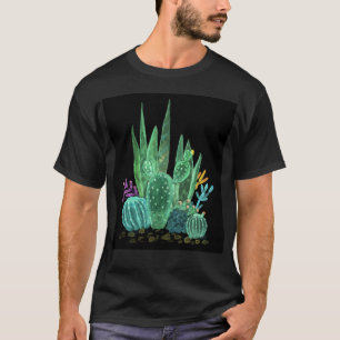 Wasserfarbe, Kakteen-Kakteen-Kissen T-Shirt