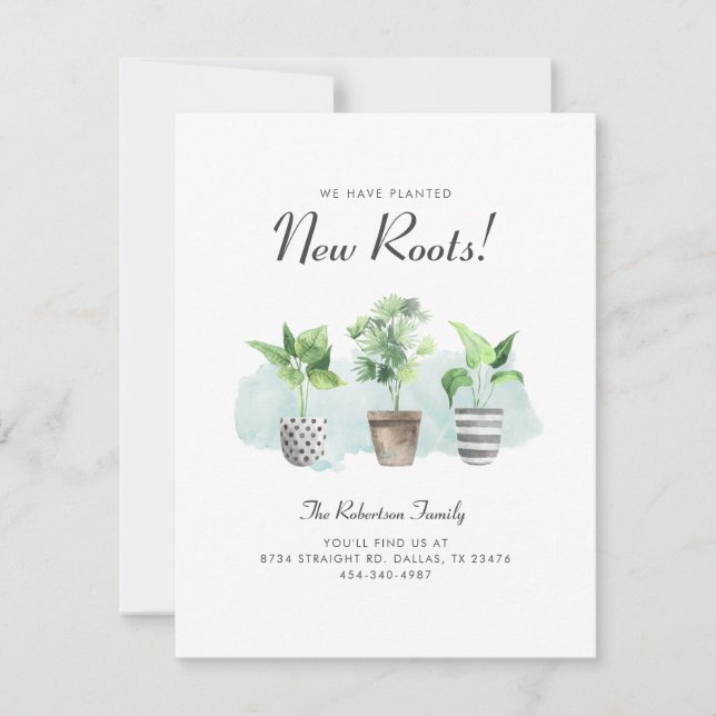 Wasserfarbe Kakteen Planted New Roots Moved Moved  Ankündigung (Vorderseite)