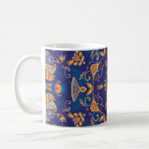 Wasserfarbe Kaleidoskop Mandala Orientalisches Des Kaffeetasse