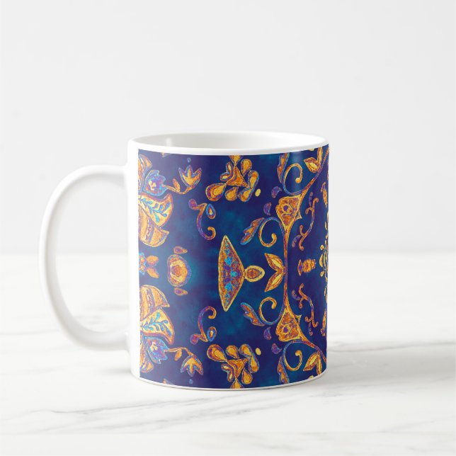 Wasserfarbe Kaleidoskop Mandala Orientalisches Des Kaffeetasse (Links)