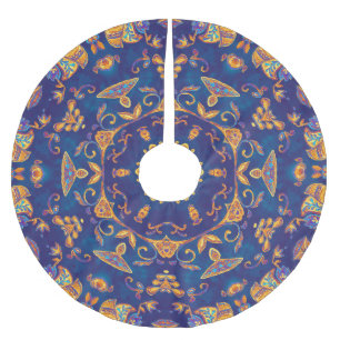 Wasserfarbe Kaleidoskop Mandala Orientalisches Des Polyester Weihnachtsbaumdecke