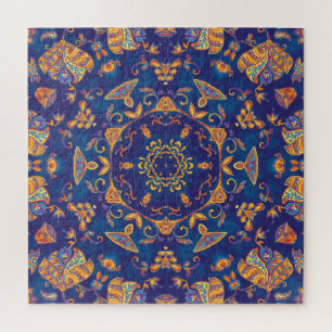 Wasserfarbe Kaleidoskop Mandala Orientalisches Des Puzzle