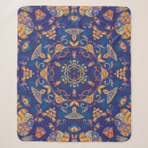 Wasserfarbe Kaleidoskop Mandala Orientalisches Des Sherpadecke