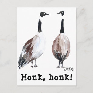 Wasserfarbe Kanada Geese Honk Honk Honk Postkarte