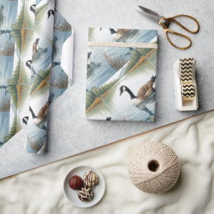 Wasserfarbe Kanada Goose Bird Schwimmsee Geschenkpapier