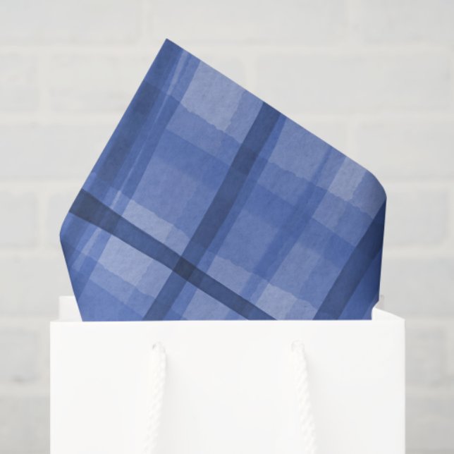 Wasserfarbe Kariert HandGezeichnet Moderne Rustika Seidenpapier (Geschenktüte)