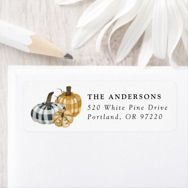 Wasserfarbe Karierte Pumpkins Rücksendeadresse (Insitu)